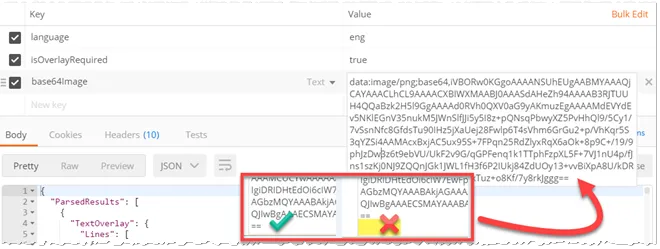 Base64 testing with Postman
